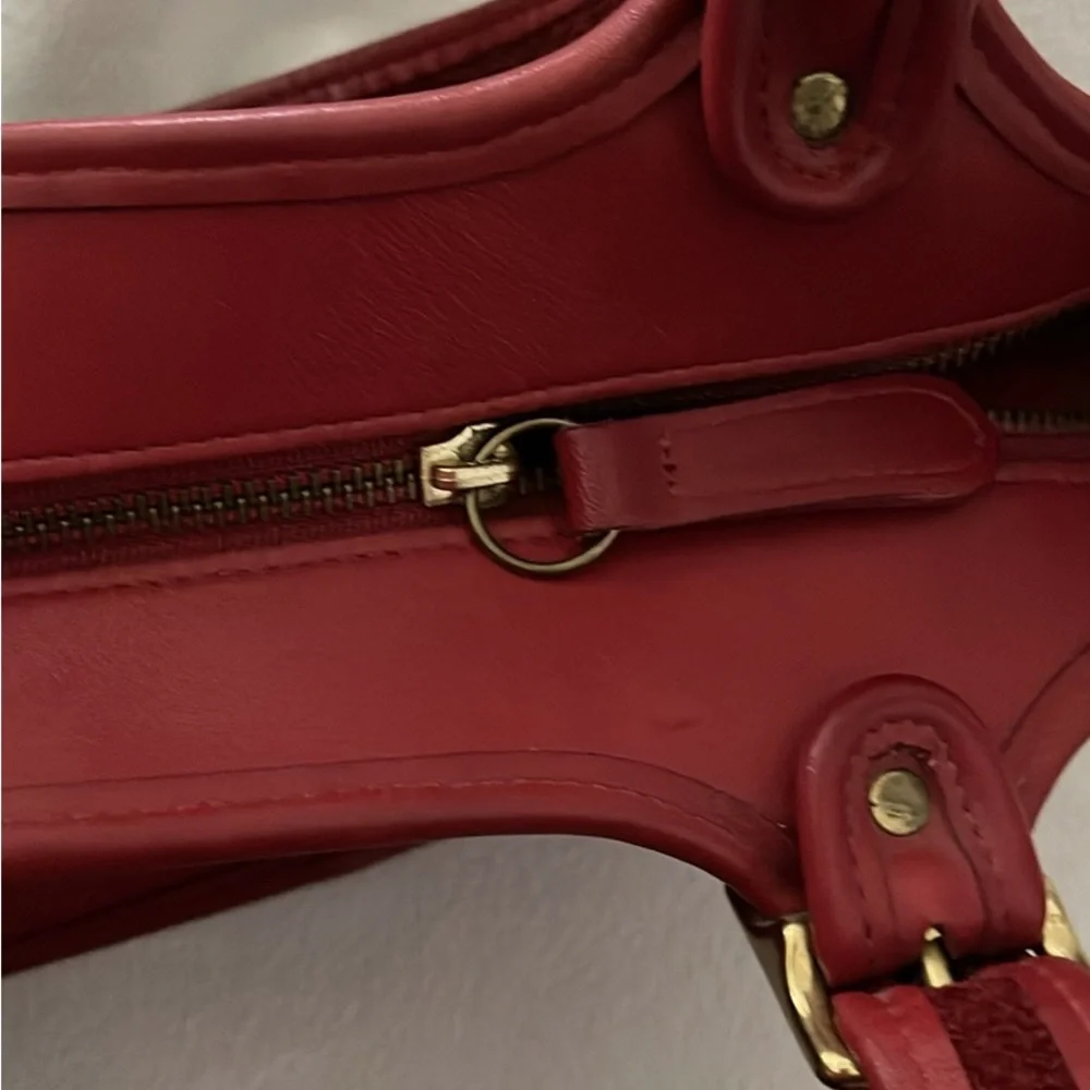 Vintage Coach Red Leather Tote #9086 - Picture 8 of 8